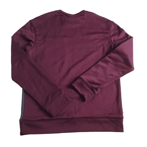 Under Armour Sweatshirt Maroon Gray Youth Large Loose Fit Colorblock - Picture 2 of 7